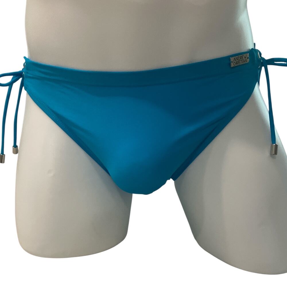 Andrew Christian Side Lace Bikini Turquoise Medium - Picture 8 of 15